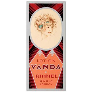 RE Society, "Rimmel-Lotion Vanda" Hand Pulled Lithograph. Includes Letter of Authenticity.
