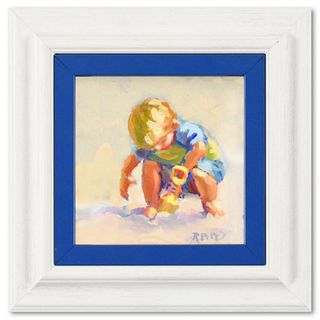 Lucelle Raad, "Three Boys" Framed Original Acrylic Painting on Board, Hand Signed with Letter of Authenticity.