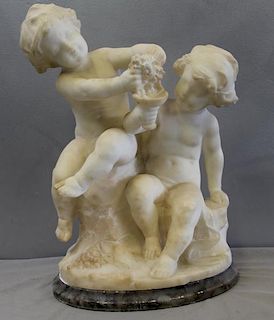 Unsigned Antique Marble Sculpture of Putti.
