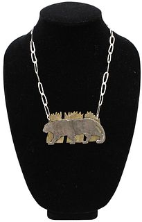 Silver & Mixed Metal Panther Necklace