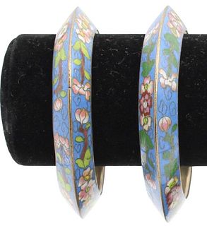 (2) Flowered  Cloisonne Bracelets