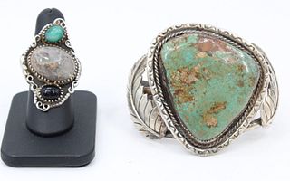 Native Sterling & Turquoise Bracelet & Ring