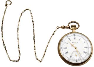 Antique Elgin Pocket Watch & Chain