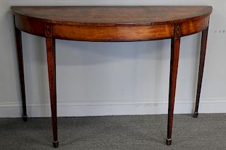 Antique Adams Style Demilune Console with Inlays