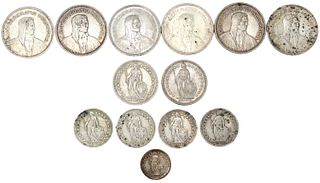 (13) Swiss Silver Coins