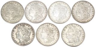 (7) 1921 Morgan Silver Dollars