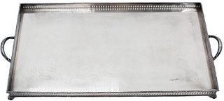 Silver Tray With Handles & Feet