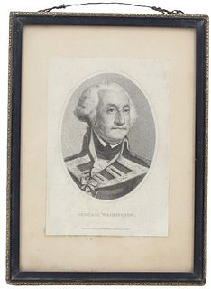 Framed Oval Portrait of General Washington 1828