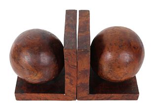 Wooden Cannonball Bookends from Victory Oak