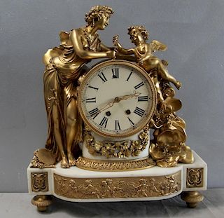 Fine Quality Gilt Bronze and Marble French