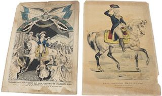 Two George Washington Lithographs 1800's
