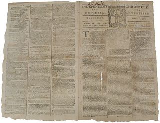 Original Newspaper Account Bennington Battle 1777