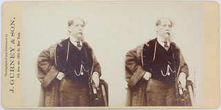 Antique Stereoscope Card of Charles Dickens