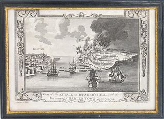 Attack on Bunker Hill, 1783 Engraving