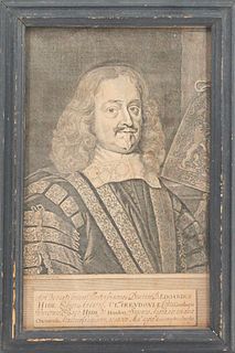 1666 Original Print of Earl of Clarendon, Framed