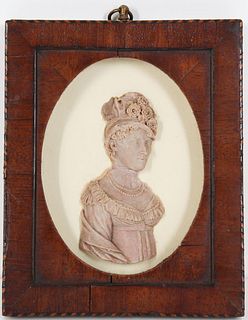 Antique Miniature Relief Portrait of a Lady