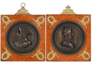 Pair of Plaques, Napoleon & Lord Nelson