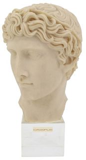 Bust Of Crispus, Cast Alabaster On Resin Pedestal