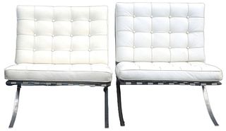 Pair of Contemporary Barcelona Chairs White