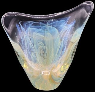 Beautiful Color Swirled Art Glass Vase