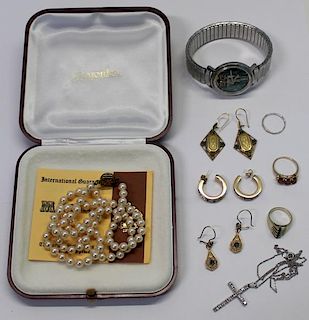 JEWELRY. Assorted Gold, Silver, and Watch Grouping