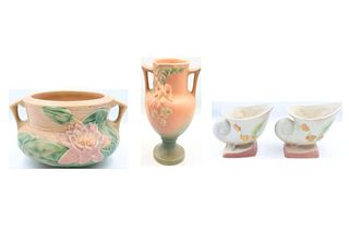 (4) Roseville Vases & Jardiniere