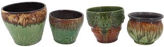 (4) Vintage American Pottery - Brown/Green Glaze