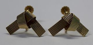 JEWELRY. Pair of 14kt Gold Cartier Ear Clips.
