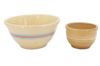 (2) Vintage American Pottery ATT Oven Ware Bowls
