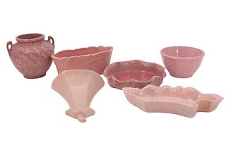 (6) Pieces of Pink Vintage American Pottery