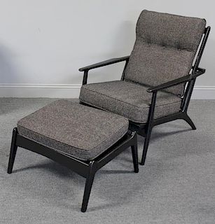 Midcentury Adjustable Lounge Chair and Ottoman.
