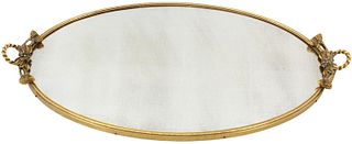 Gold Plated Rope & Tassel Vanity Mirror Tray