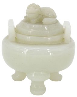 19th / 20th C Chinese Carved Jade Incense Burner