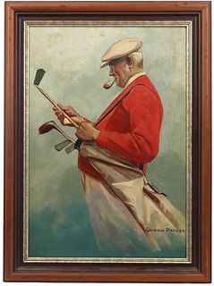 Cushman Parker (1881-1940) "Golfer" Oil on Canvas