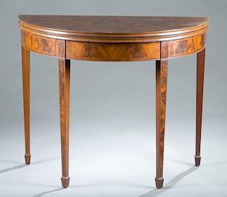 Federal demilune flip top table, early 19th c.