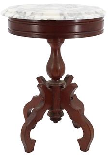 Victorian Style Mahogany Stand With Marble As Is