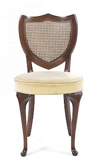 An American Walnut Side Chair, Hickory Chair Co., Height 31 3/4 inches.