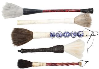 Collection of 5 Chinese Calligraphy Brushes