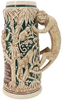 Large Stein With Monkey