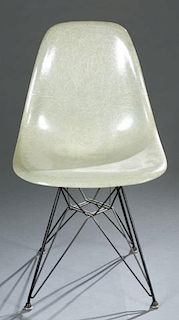 Eames fiberglass shell chair for Herman Miller.