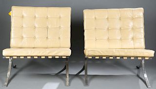 Pair of Knoll Barcelona chairs.