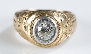 Naval Academy sweetheart diamond engagement ring.
