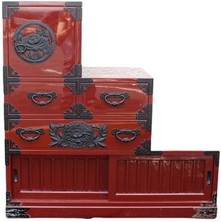 Japanese Stair Lacquer Chest