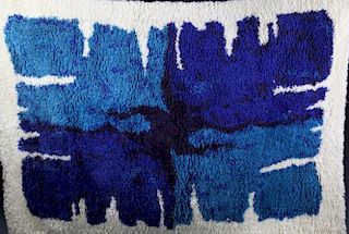 Danish Hojer Eksport Wilton rya carpet in blue.
