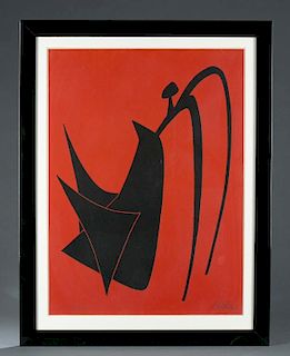 Alexander Calder, Stabile Noir.  lithograph. 1959.