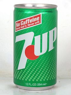 1987 7up "No Caffeine" V2 12oz Can St Louis Missouri