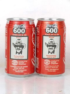 1988 Coca Cola Lot of 2 600 NASCAR Richard Petty 12oz Cans