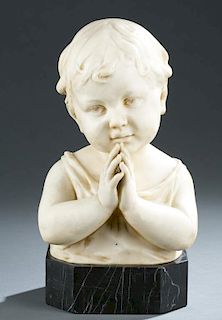Marble bust of a prayer child, 19th / 20th c.