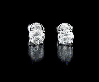 14kt White Gold 1.47 ctw Diamond Earrings