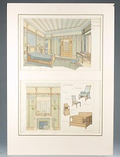 Maurice Dufrene interior design renderings
